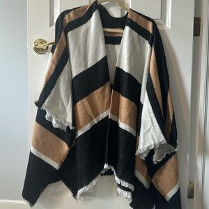 Striped sweater poncho - unknown brand or size